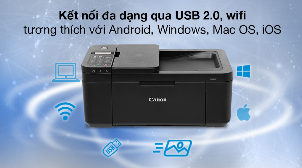 Máy in phun màu Canon TR4570S đa năng WiFi - Kết nối in