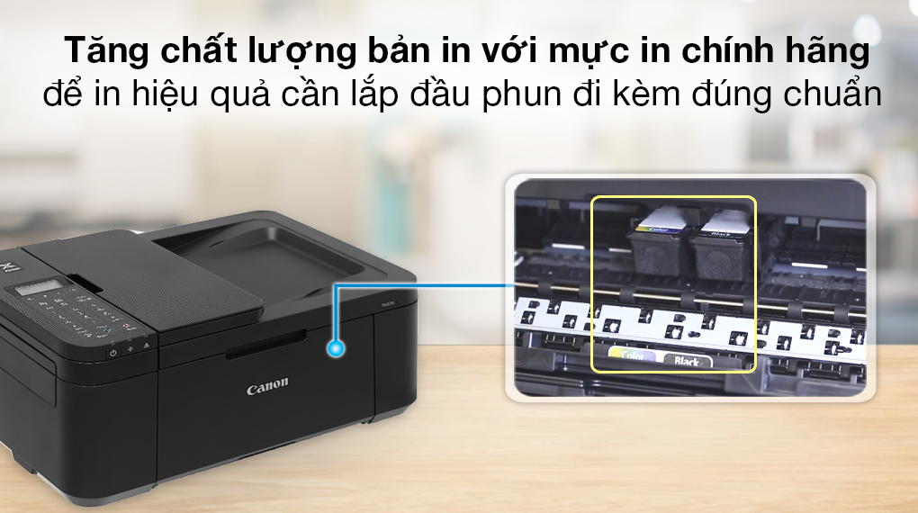 Máy in phun màu Canon TR4570S đa năng WiFi - Bình mực in